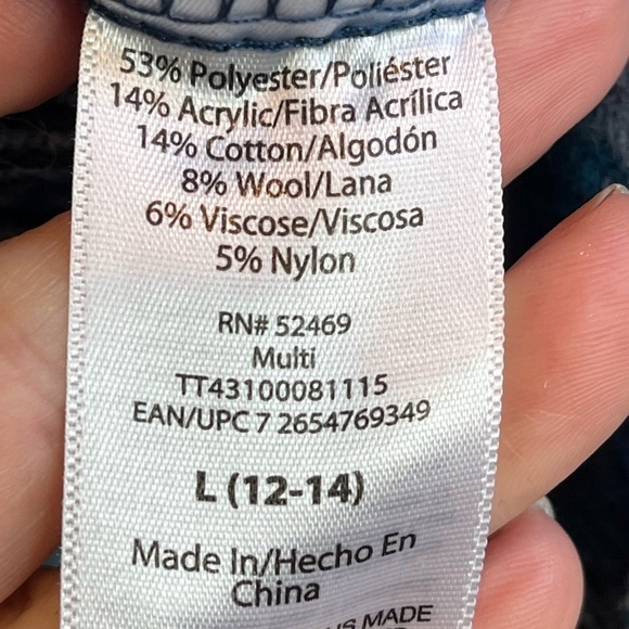 Thick Wool Plaid Shacket Large Blue Black White Belted Jacket Flannel - Picture 5 of 14